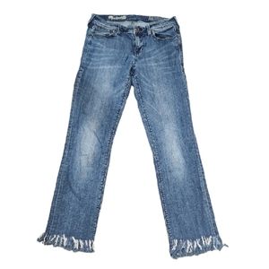 Madewill Fringe Hem Rail Straight Jeans Size 28 X 30